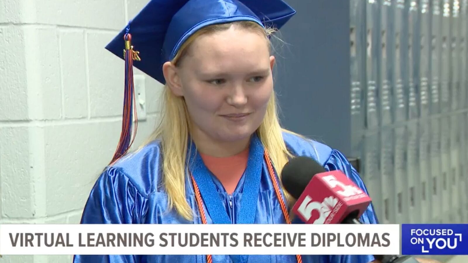 student in the tv interview