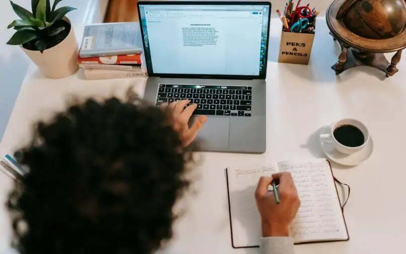 Student working with their laptop